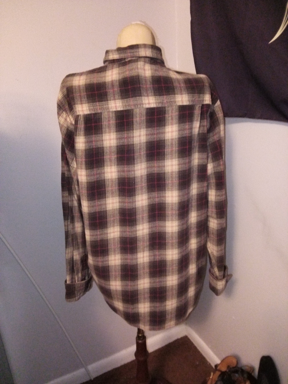 Coleman Men's Long-Sleeve Plaid Button-Down in Brown and Cream - Picture 4 of 4